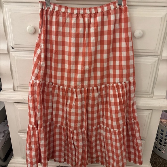 GAP A-Line Gingham Skirt in Red and White - Picture 4 of 6